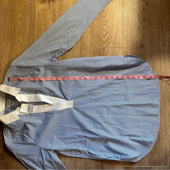 J. Crew Blue Pinstripe Seersucker Collared Tunic in Size XXS - Picture 7 of 11